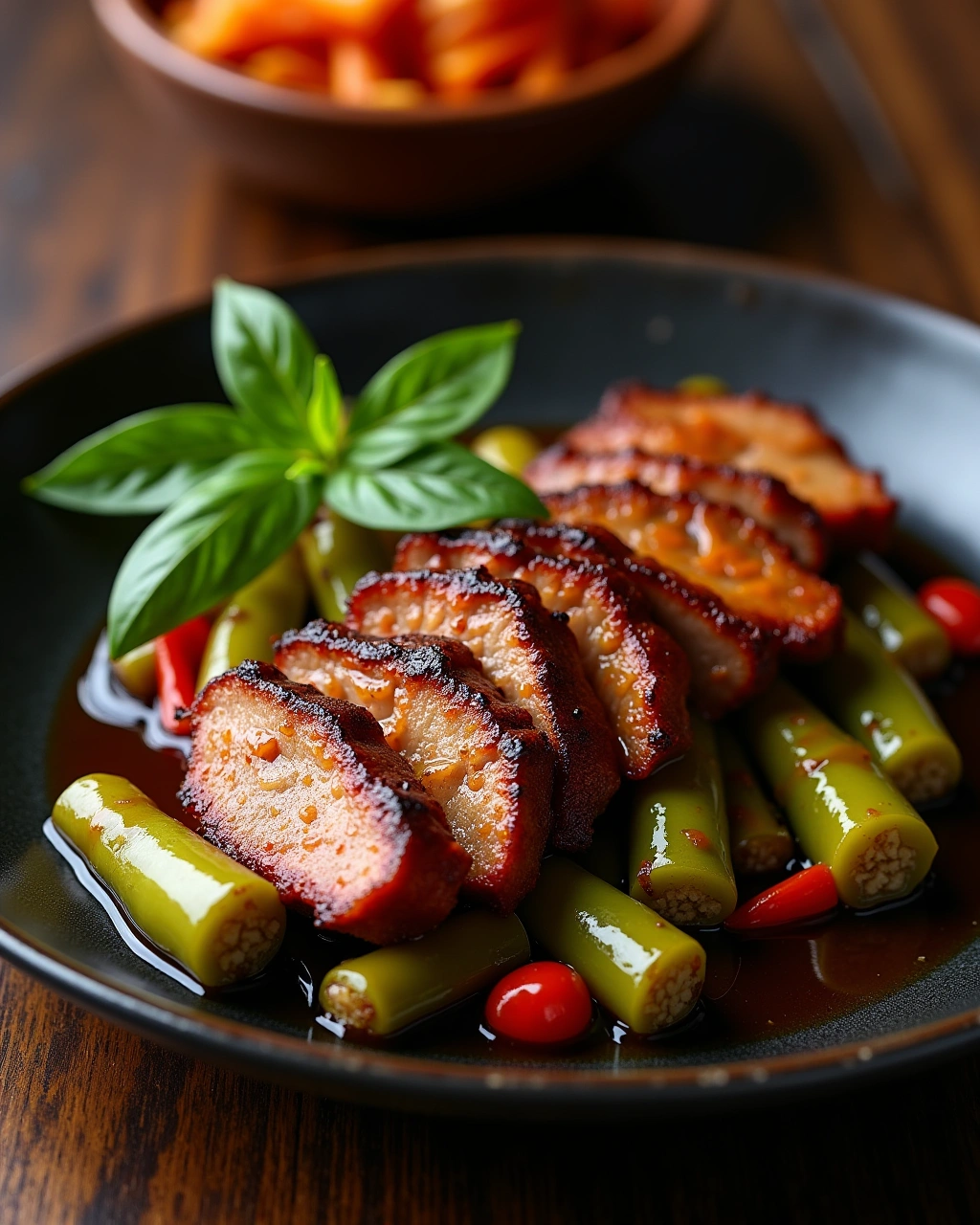 Crispy duck basil