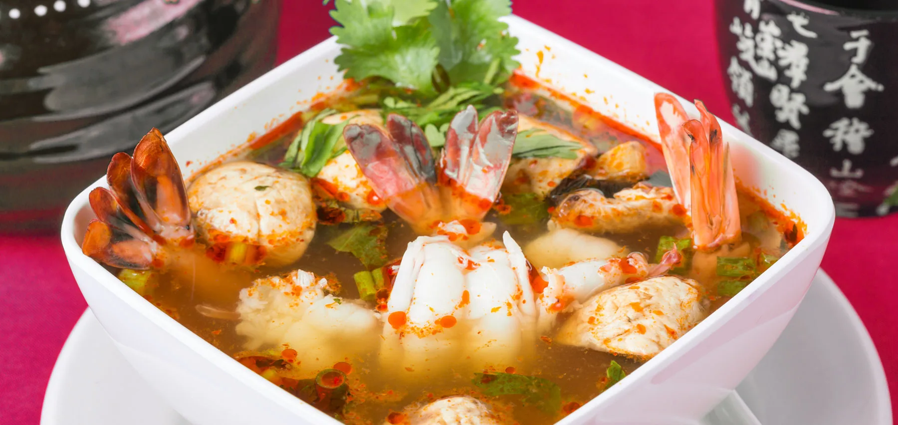 Tom Yum soup with shrimp (restaurant photo)